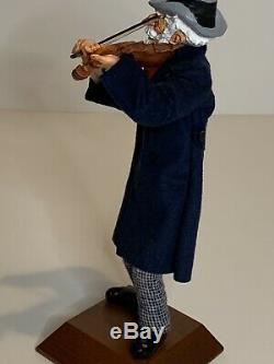 Simpich Fiddler Character Doll Violin Carolers Handmade Mr. Tuttle With Bow