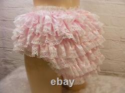 Sissy pink satin ruffle lace panties mens lingerie knickers all sizes colours