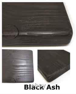 Solid Handmade Wood Rustical Shelf Black Ash BOW Bracket 175mm 7 inches