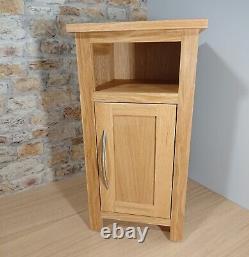 Solid Oak One Door / Shelf Cupboard Cabinet Chrome Bow Handle, Handmade in Devon
