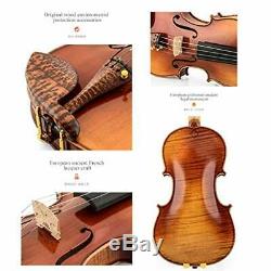 Solid wood violin pure handmade violin pro grade test performance bow string ins