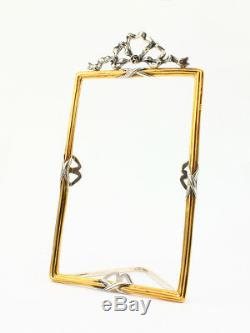 Square silver photo frame Bow