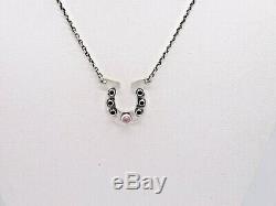 Sterling Silver Horseshoe Pendant Necklace With Pink Tourmaline By Ivey Bows