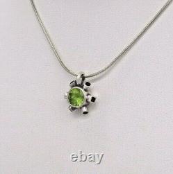 Sterling Silver With Peridot Pendant Necklace By Ivey Bow