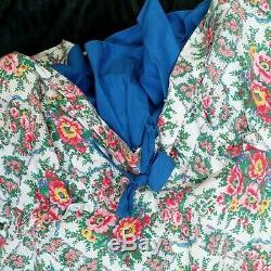 Stuning Vintage handmade full circle bow flower Dress Hippie Boho Maxi dress