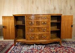 Stunning Walnut Art Deco Style Inlaid Bow Fronted Credenza! NWAD1