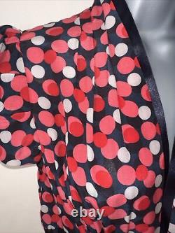 Suzannah London Red/Navy Blue Polka Dot Spot Silk 1940s Tie Front Tea Dress UK12