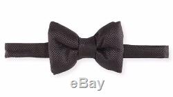 TOM FORD Textured Micro Weave Silk Bow Tie Handmade in Italy Black BWNT