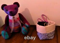 Teddy Bear Handmade Harris Tweed In Vintage Style
