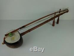 Thai Saw U Instrument Traditional Stringed Fiddle With Violin Bow Eastern Music