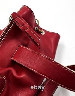 Tod's Baguette Style Red Leather Shoulder Bag Very Elegant