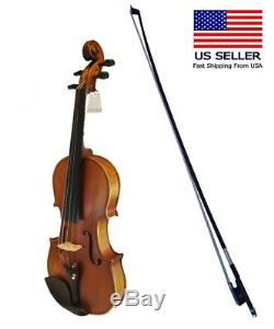 Traditional Handmade Violin with Carbon Fiber Bow, Ready to Play Full Size 4/4