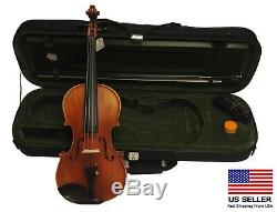 Traditional Handmade Violin with Carbon Fiber Bow, Ready to Play Full Size 4/4