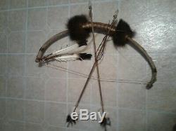 Tribal Rib Dance Bow Buffalo Rib handmade Vintage American Artifact Signed BEAR
