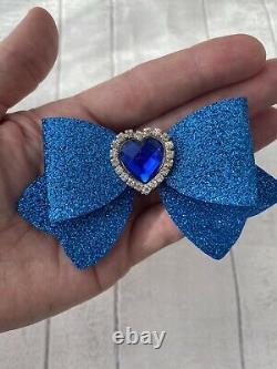 UK Seller Sparkling Glitter Double Bow Girl Hair Clip Girls Baby Christmas