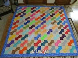 USA Handmade Full / Queen Size Quilt- Bow Tie / Bowtie 85 x 85 Multi-Color
