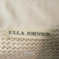 Ulla Johnson Blk Ribbon Bow Straps Ivory Chunky Knit Tank TopPS NWOT Hand Made