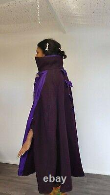 Unique one off handmade cape made from wool and silk with buckle fastening