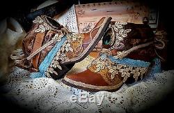 Upcycled boho Boots ankle gypsy junk luxury jones OOAK for you-Special Order