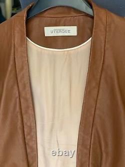 Uterque 100% sheep leather jacket cape with hand-painted Art SIZE M