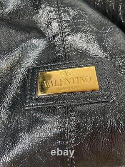 Valentino Garavani Black Glazed Grained Leather Nuage Bow Bag NWT Authentic