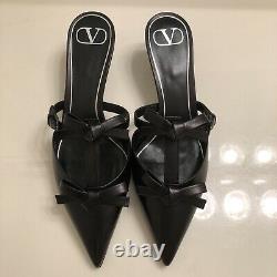 Valentino Garavani French Bow Leather Mule Shoes US 9 IT 40