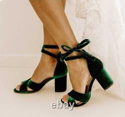 Velvet Emerald Heels