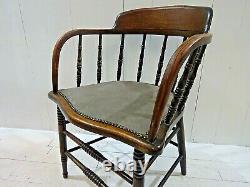 Victorian Smoker's Bow Captain's Chair
