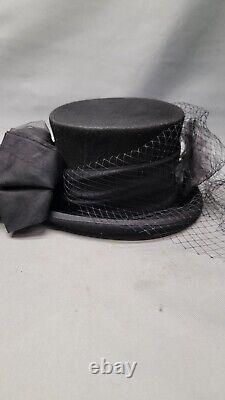 Victorian Trading Company 100% Wool Black Hat Bow 58cm Handmade