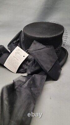 Victorian Trading Company 100% Wool Black Hat Bow 58cm Handmade