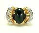 Vintage 14k Yellow Gold Black Onyx And 0.30ct Diamond Bow Estate Ring Size 10.5