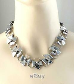 Vintage 1930's Sterling Silver Handmade Stylized Bow Necklace