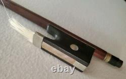 Vintage 4/4 Signed TOURTE Round 29 Violin Bow Mother of Pearl Accent Germany