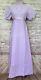 Vintage 60s Handmade Taffeta Lace Empire Waist Maxi Dress Lavender XS Chest 32
