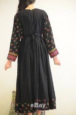 Vintage Afghan Women Handmade Multi color Traditional Long Gown Dress Boho 011