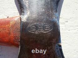 Vintage Bbb Hand Made Bow Tie Cruiser Axe Ax Peeler Cedar Pattern 30 Handle