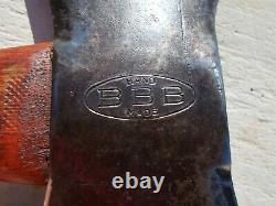 Vintage Bbb Hand Made Bow Tie Cruiser Axe Ax Peeler Cedar Pattern 30 Handle
