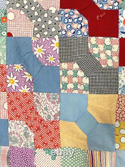 Vintage Bow Tie Quilt Top 238 Blocks of Beautiful Feedsack Fabrics