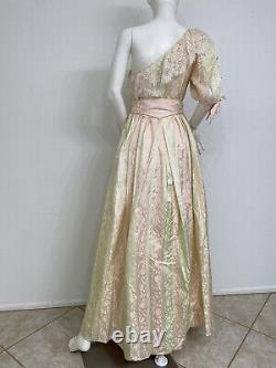Vintage Caroline Charles Bespoke Princess Diana Style Silk Dress Made England 0