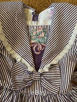 Vintage Girl Party Dress DAISY KINGDOM 6 7 8 Handmade Ruffle Bow Full Circle 80s