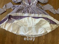 Vintage Girl Party Dress DAISY KINGDOM 6 7 8 Handmade Ruffle Bow Full Circle 80s