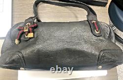 Vintage Gucci Princy Boston Bag Black Leather Made In Italy 161720-002058