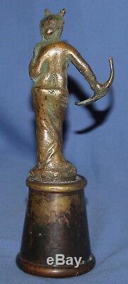 Vintage Hand Made Woman With Bow Bronze Statuette Dianna Goddess
