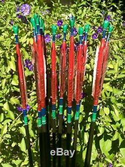 Vintage Handmade African Bow + 14 Metal Tip Arrows Archery Set