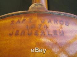 Vintage ISRAEL 1974 VIOLIN 4/4 Hand Made In Israel by JACOB ZAFT + Case & Bow
