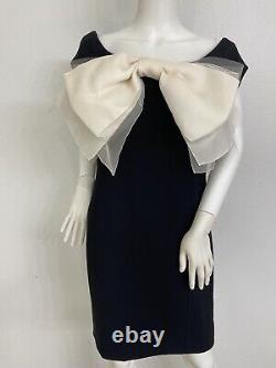 Vintage Isaac Mizrahi Wool Crepe W Bow Breakfast At Tiffany Dress Made In US S/M