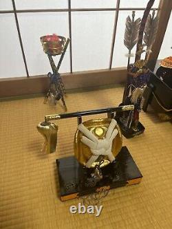 Vintage Japanese Authentic Samurai Kabuto Yoroi Armor Doll Katana Arrow&Bow Box