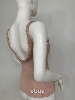 Vintage John Galliano Rose Silk Chiffon Top Made In France FR 36, US 2