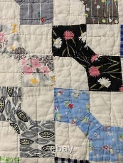 Vintage Quilt Bow Tie 67x76 Hand Quilted Display Cutter