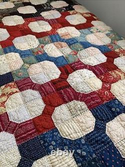 Vintage Quilt Bow Tie 68x74 Hand Quilted